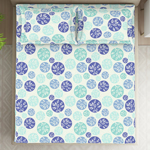 Ornate Blue Polycotton Fitted Queen Harmony - By Welspun