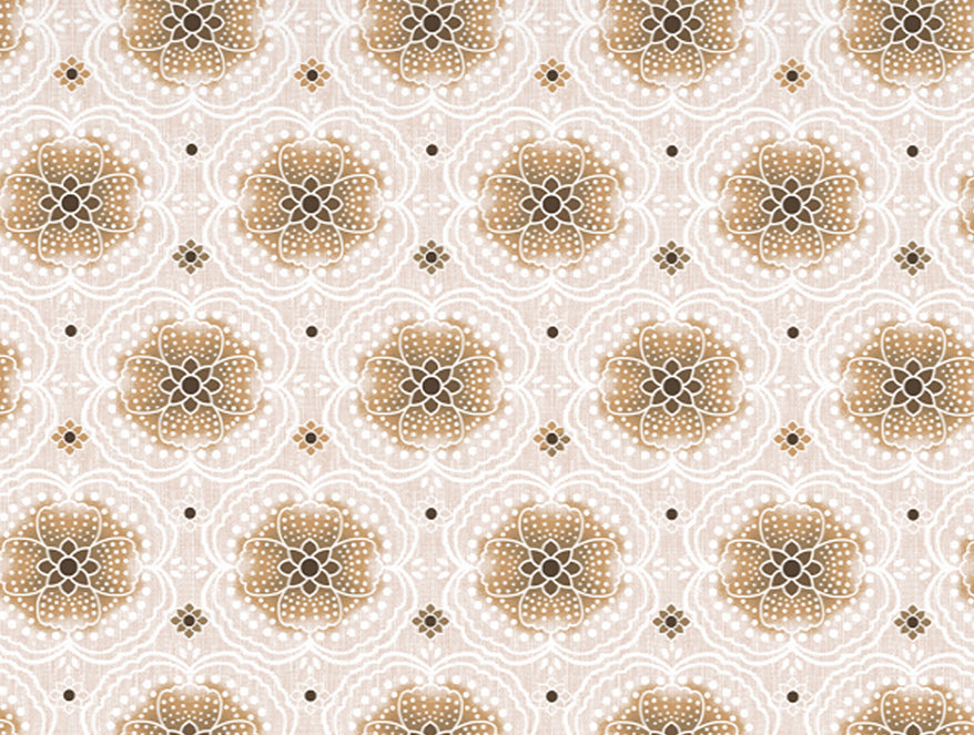 Ornate Brown Polycotton Fitted Queen Harmony - By Welspun