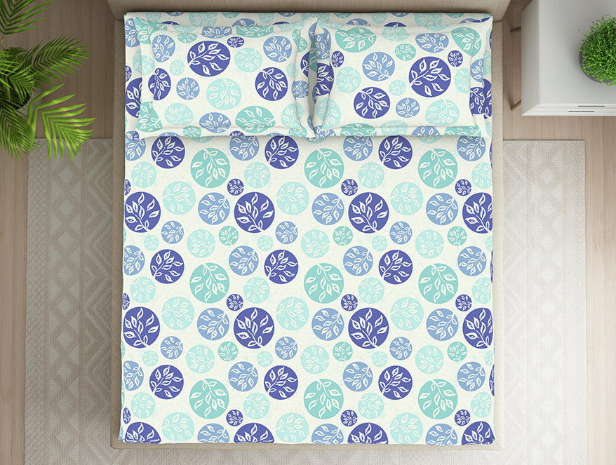 Ornate Blue Polycotton Fitted King Harmony - By Welspun