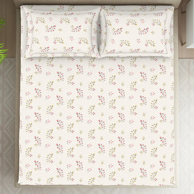 Floral Grey Polycotton Fitted King Harmony - By Welspun