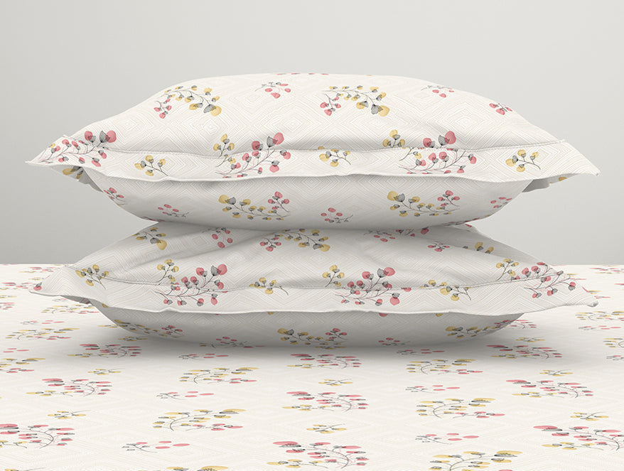 Floral Grey Polycotton Fitted King Harmony - By Welspun