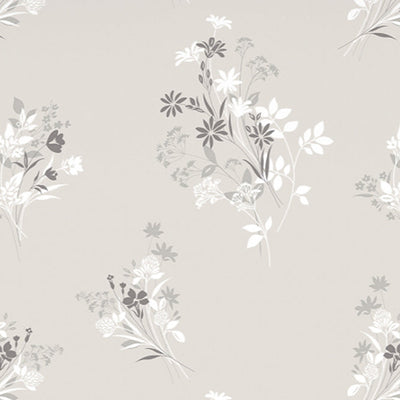 Floral Grey Polycotton Fitted King Harmony - By Welspun