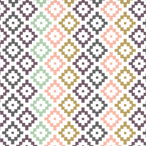 Geometric Pink Polycotton Fitted King Harmony - By Welspun