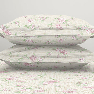 Gloral Pink Polycotton Fitted King Harmony - By Welspun