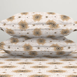 Ornate Brown Polycotton Fitted King Harmony - By Welspun
