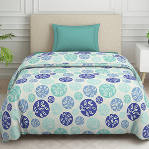 Ornate Blue Polycotton Quilt Single Harmony - By Welspun