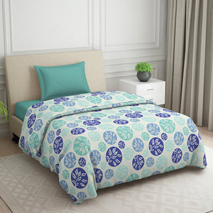 Ornate Blue Polycotton Quilt Single Harmony - By Welspun