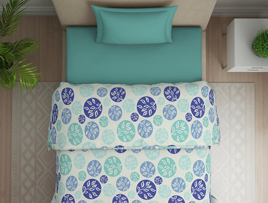 Ornate Blue Polycotton Quilt Single Harmony - By Welspun
