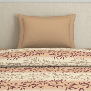 Ornate Brown Polycotton Quilt Single Harmony - By Welspun
