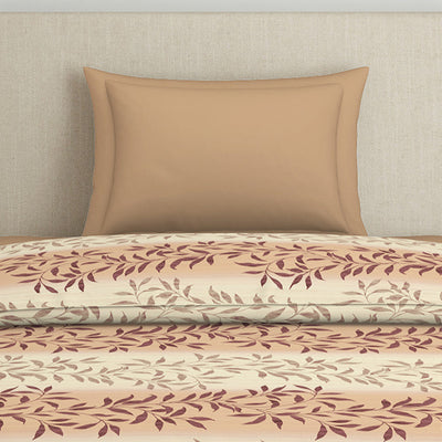 Ornate Brown Polycotton Quilt Single Harmony - By Welspun