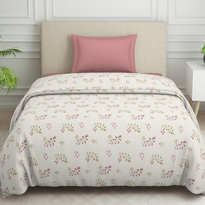 Floral Grey Polycotton Quilt Single Harmony - By Welspun