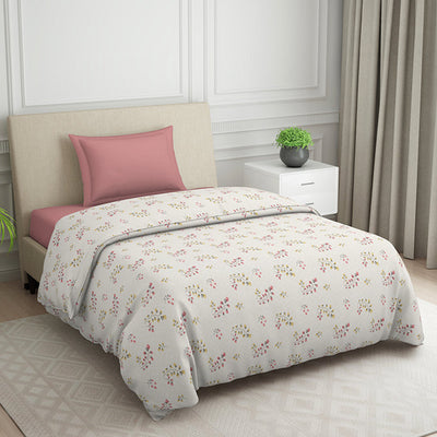 Floral Grey Polycotton Quilt Single Harmony - By Welspun