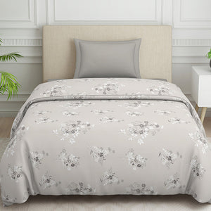 Floral Grey Polycotton Quilt Single Harmony - By Welspun