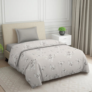 Floral Grey Polycotton Quilt Single Harmony - By Welspun
