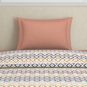 Geometric Pink Polycotton Quilt Single Harmony - By Welspun