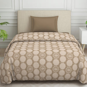 Ornate Beige Polycotton Quilt Single Harmony - By Welspun