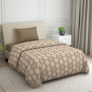 Ornate Beige Polycotton Quilt Single Harmony - By Welspun