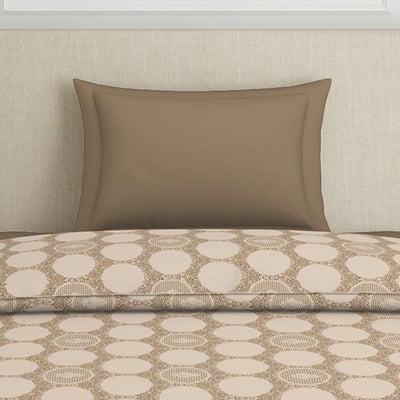Ornate Beige Polycotton Quilt Single Harmony - By Welspun