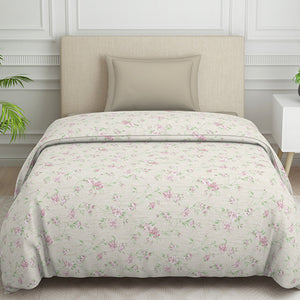 Gloral Pink Polycotton Quilt Single Harmony - By Welspun