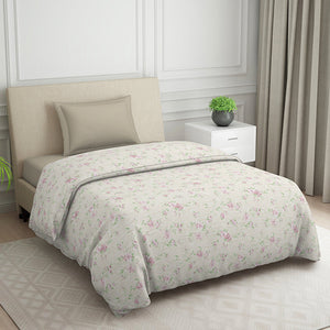 Gloral Pink Polycotton Quilt Single Harmony - By Welspun