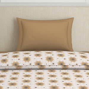 Ornate Brown Polycotton Quilt Single Harmony - By Welspun