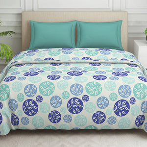 Ornate Blue Polycotton Quilt Double Harmony - By Welspun