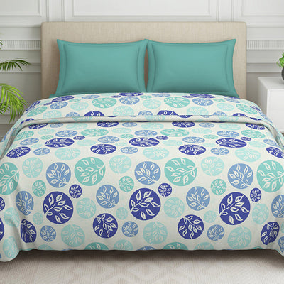 Ornate Blue Polycotton Quilt Double Harmony - By Welspun