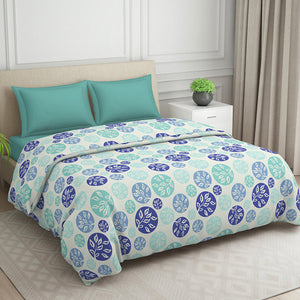 Ornate Blue Polycotton Quilt Double Harmony - By Welspun