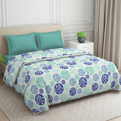 Ornate Blue Polycotton Quilt Double Harmony - By Welspun