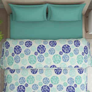 Ornate Blue Polycotton Quilt Double Harmony - By Welspun