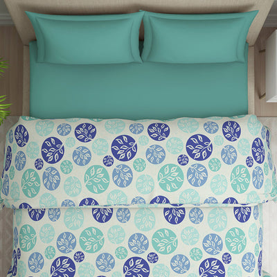 Ornate Blue Polycotton Quilt Double Harmony - By Welspun