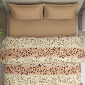 Ornate Brown Polycotton Quilt Double Harmony - By Welspun