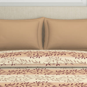 Ornate Brown Polycotton Quilt Double Harmony - By Welspun