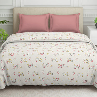 Floral Grey Polycotton Quilt Double Harmony - By Welspun