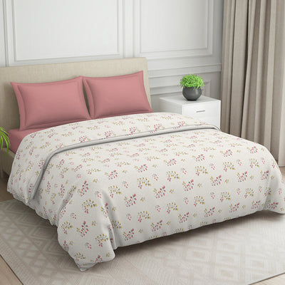 Floral Grey Polycotton Quilt Double Harmony - By Welspun