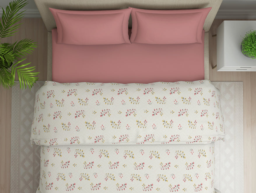 Floral Grey Polycotton Quilt Double Harmony - By Welspun