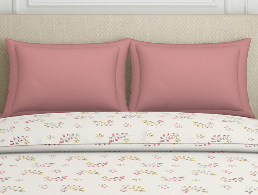 Floral Grey Polycotton Quilt Double Harmony - By Welspun