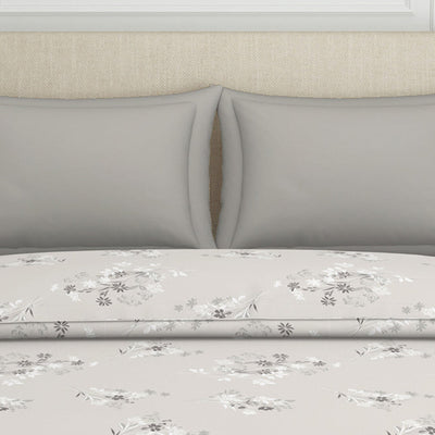 Floral Grey Polycotton Quilt Double Harmony - By Welspun