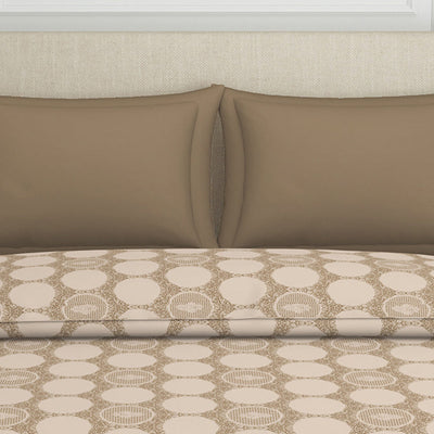 Ornate Beige Polycotton Quilt Double Harmony - By Welspun