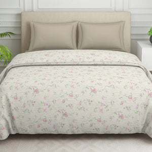 Gloral Pink Polycotton Quilt Double Harmony - By Welspun