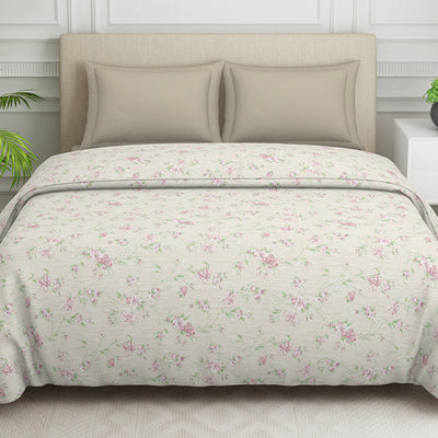 Gloral Pink Polycotton Quilt Double Harmony - By Welspun