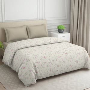 Gloral Pink Polycotton Quilt Double Harmony - By Welspun