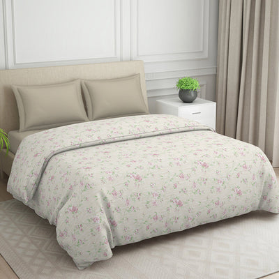 Gloral Pink Polycotton Quilt Double Harmony - By Welspun