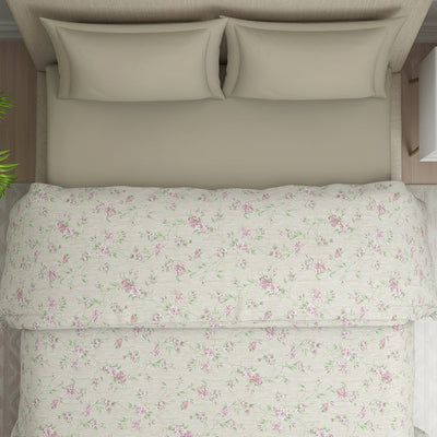 Gloral Pink Polycotton Quilt Double Harmony - By Welspun