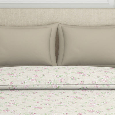Gloral Pink Polycotton Quilt Double Harmony - By Welspun