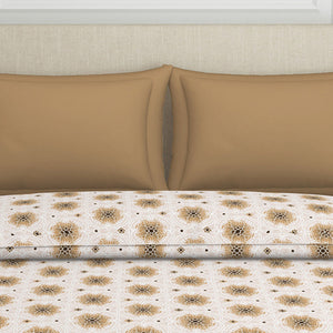 Ornate Brown Polycotton Quilt Double Harmony - By Welspun