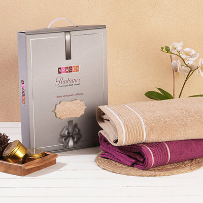 Solid Dark Pink 100% Cotton Bath Towel - Radiance By Spaces
