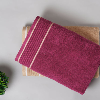 Solid Dark Pink 100% Cotton Bath Towel - Radiance By Spaces