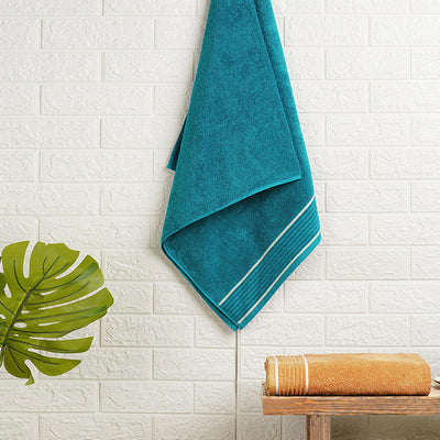 Solid Dark Teal 100% Cotton Bath Towel - Radiance By Spaces