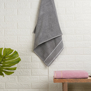 Solid Grey 100% Cotton Bath Towel - Radiance By Spaces